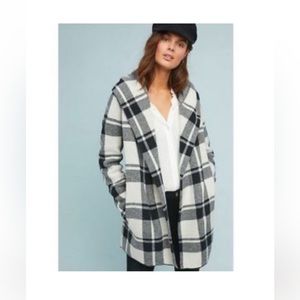 Field & Flower for Anthropologie wool plaid sweater coat